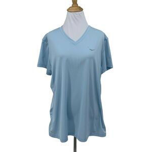Nike FitDry Training Shirt Women's Size XL Baby Blue Short Sleeve Moisture Wick